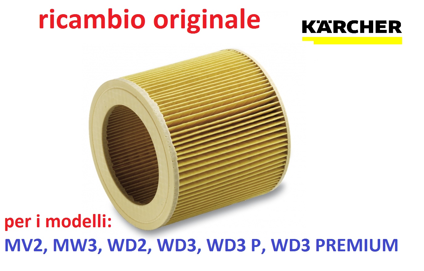 Filtro a cartuccia per KaRcher WD3 Premium WD2 WD3 WD3P WD3 MV2 MV3 filtro  di ricambio per aspirapolvere KaRcher